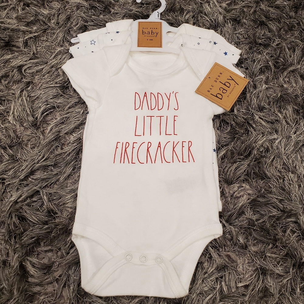 NWT Baby's Rae Dunn Bundle of 3 Onesies size 0-3M